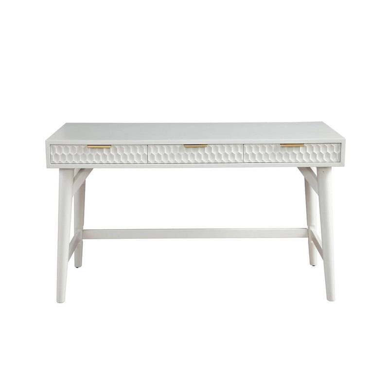 Grand bureau blanc avec tiroirs, simple