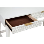 Grand bureau blanc avec tiroirs, simple