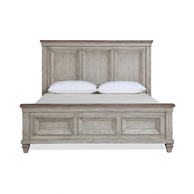 Ensemble de chambre 5 pièces crème et marron – Grand lit / Très grand lit / Très grand lit californien