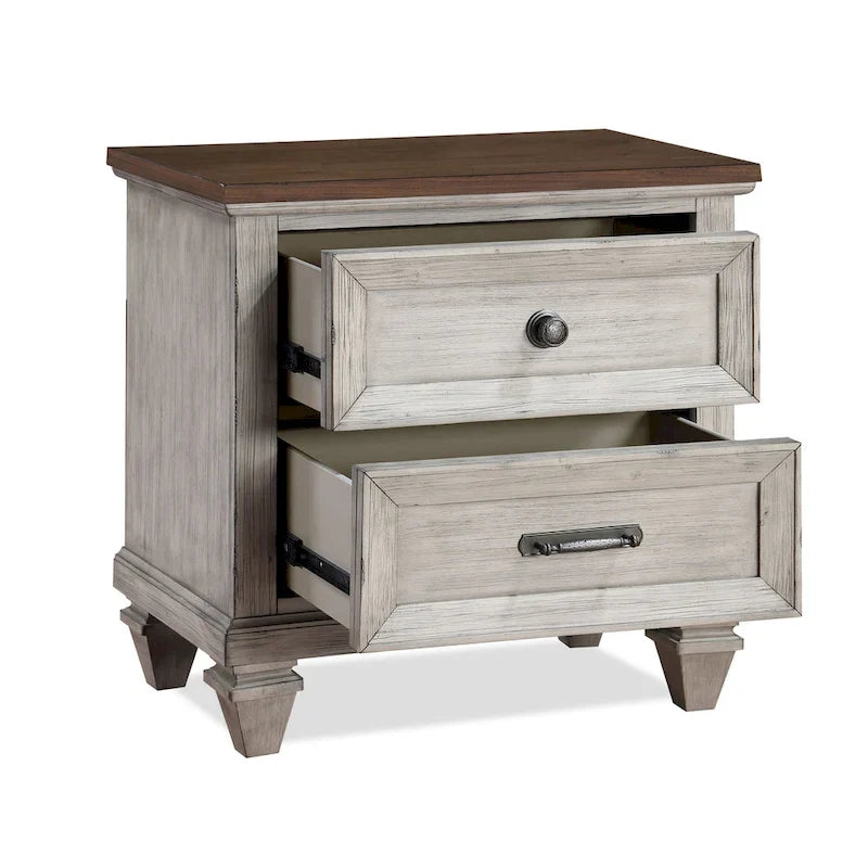 Ensemble de chambre 5 pièces crème et marron – Grand lit / Très grand lit / Très grand lit californien