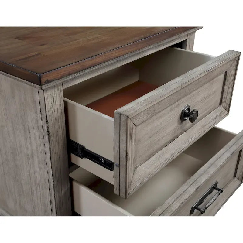 Ensemble de chambre 5 pièces crème et marron – Grand lit / Très grand lit / Très grand lit californien