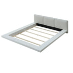 Lit plateforme bas en similicuir blanc – Grand lit double / Très grand lit double / Très grand lit double californien