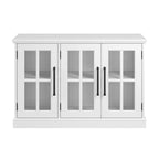 Meuble buffet 46W avec portes vitrées – Frêne noir/blanc vintage, 2 options de couleurs