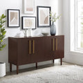 Bahut Mid-Century Acajou / Noir mat, 2 portes, 157 cm