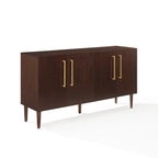 Bahut Mid-Century Acajou / Noir mat, 2 portes, 157 cm
