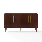 Bahut Mid-Century Acajou / Noir mat, 2 portes, 157 cm