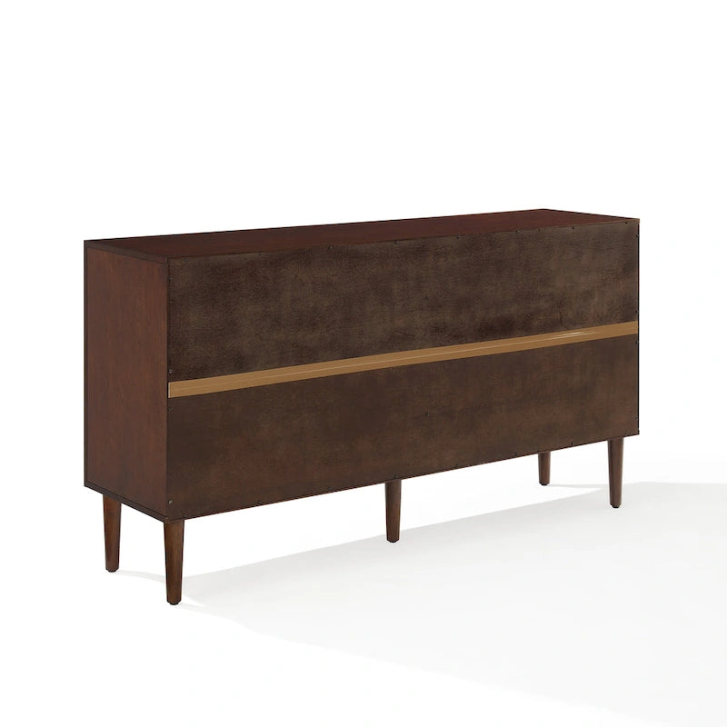 Bahut Mid-Century Acajou / Noir mat, 2 portes, 157 cm