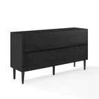 Bahut Mid-Century Acajou / Noir mat, 2 portes, 157 cm