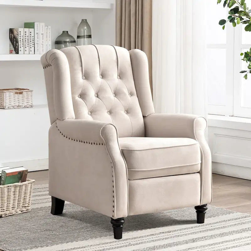 Fauteuil inclinable à dossier basculant jaune/vert/bleu/beige, capitonné, une place