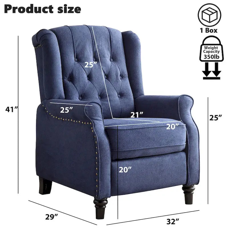 Fauteuil inclinable à dossier basculant jaune/vert/bleu/beige, capitonné, une place