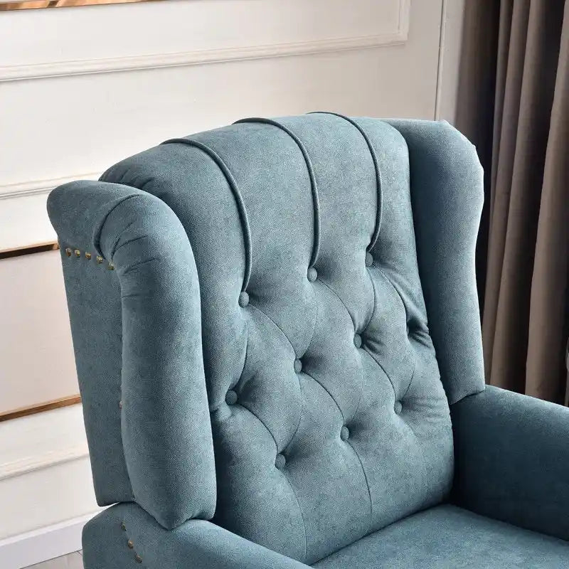 Fauteuil inclinable à dossier basculant jaune/vert/bleu/beige, capitonné, une place