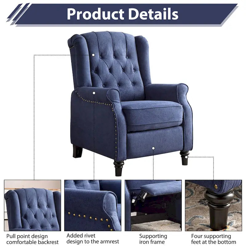 Fauteuil inclinable à dossier basculant jaune/vert/bleu/beige, capitonné, une place