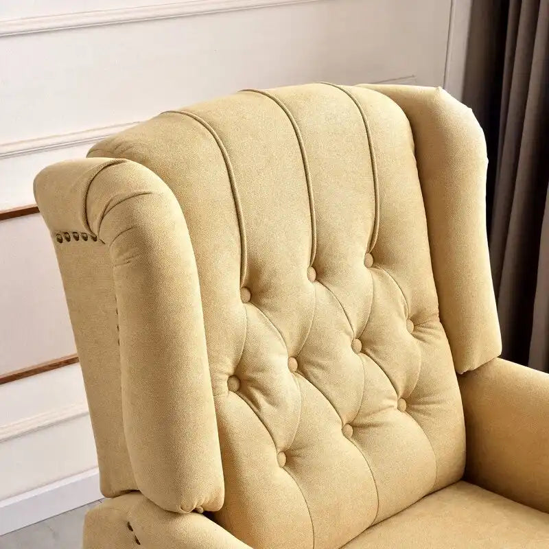 Fauteuil inclinable à dossier basculant jaune/vert/bleu/beige, capitonné, une place