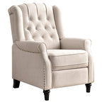 Fauteuil inclinable à dossier basculant jaune/vert/bleu/beige, capitonné, une place