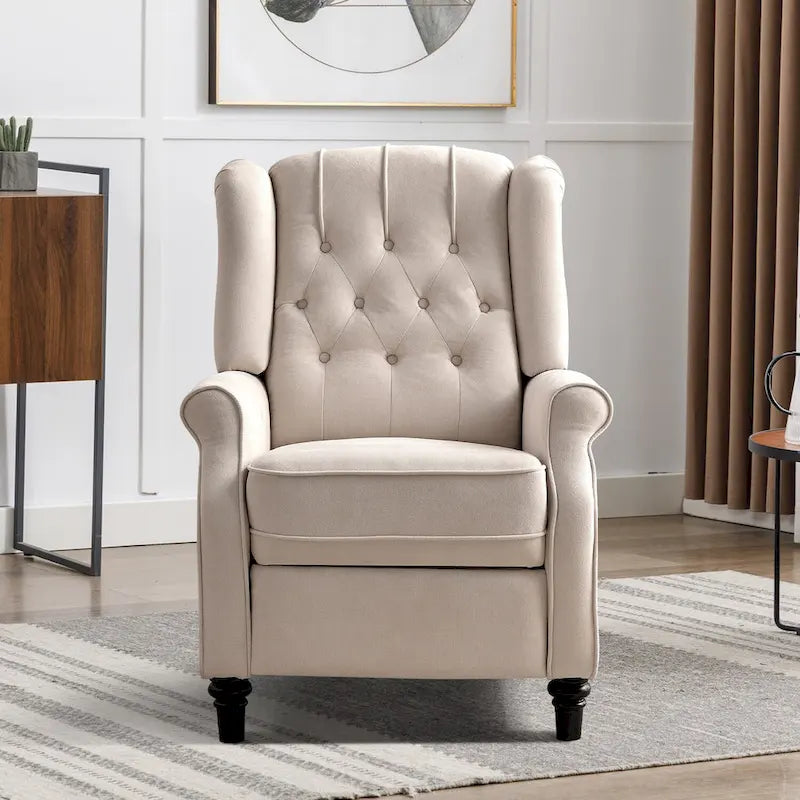 Fauteuil inclinable à dossier basculant jaune/vert/bleu/beige, capitonné, une place