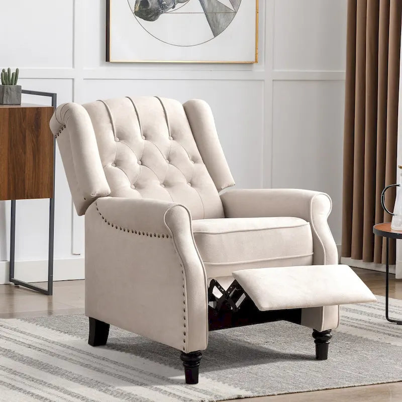 Fauteuil inclinable à dossier basculant jaune/vert/bleu/beige, capitonné, une place
