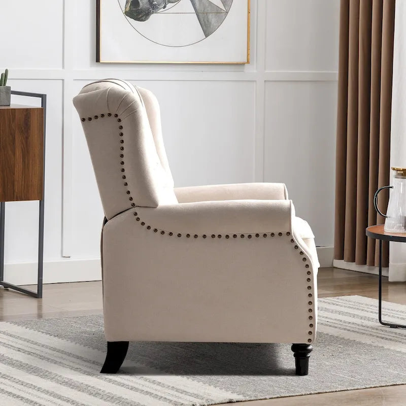 Fauteuil inclinable à dossier basculant jaune/vert/bleu/beige, capitonné, une place