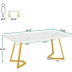 Bureau informatique 140 cm, blanc / marron rustique / marron clair, plateau aspect marbre, 1 personne