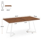 Bureau informatique 140 cm, blanc / marron rustique / marron clair, plateau aspect marbre, 1 personne