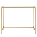 Console en métal doré, plateau en verre, 1 personne, 100 cm