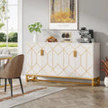 Buffet 4 portes blanc et doré – Style moderne, 1 pièce