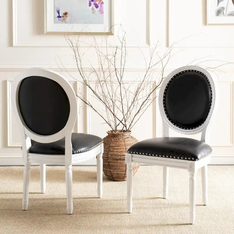 Chaise de salle à manger ovale dossier parisien, lot de 2 – Plusieurs coloris