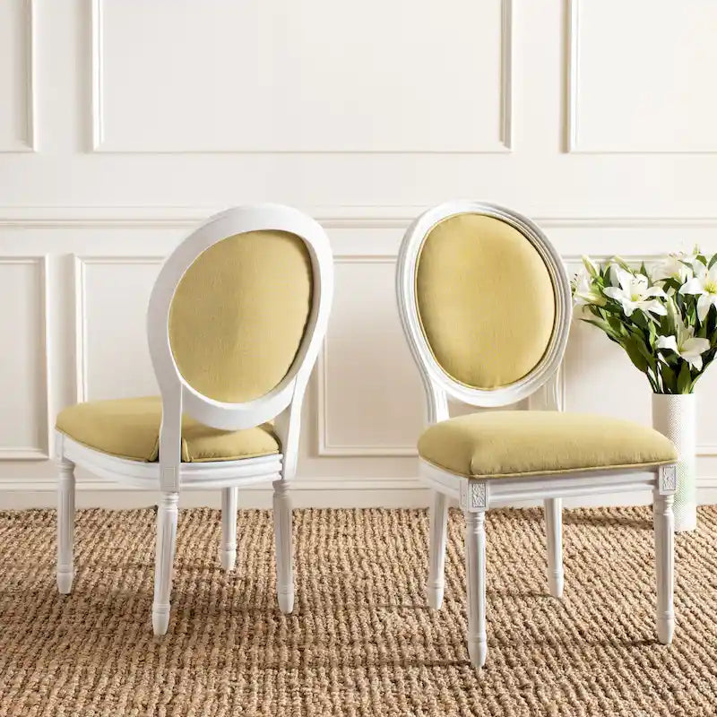Chaise de salle à manger ovale dossier parisien, lot de 2 – Plusieurs coloris