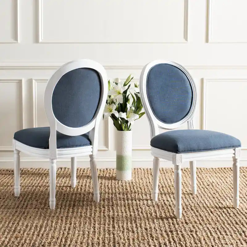 Chaise de salle à manger ovale dossier parisien, lot de 2 – Plusieurs coloris