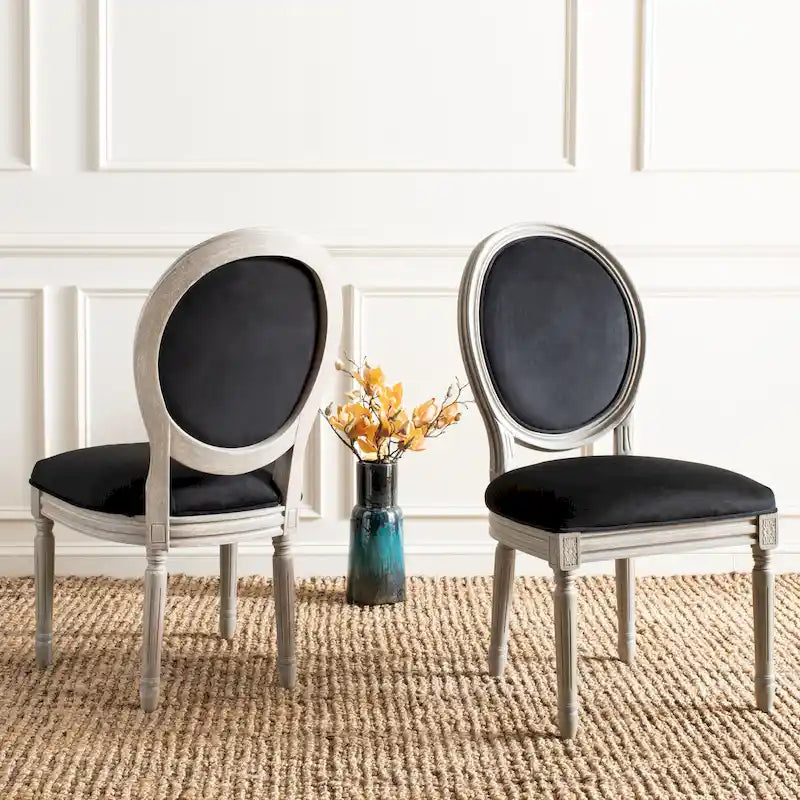 Chaise de salle à manger ovale dossier parisien, lot de 2 – Plusieurs coloris