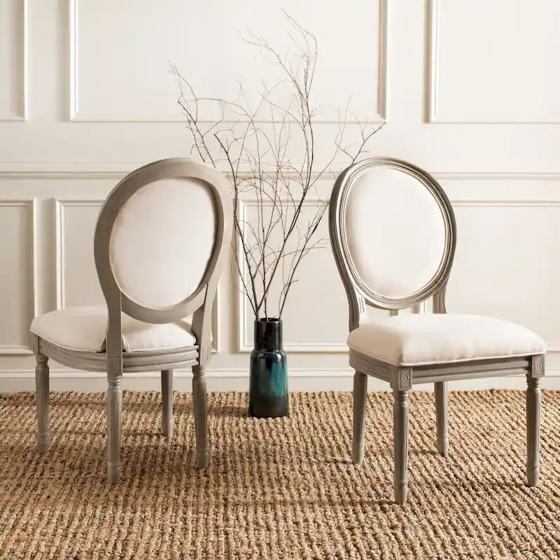 Chaise de salle à manger ovale dossier parisien, lot de 2 – Plusieurs coloris
