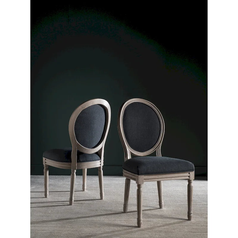 Chaise de salle à manger ovale dossier parisien, lot de 2 – Plusieurs coloris