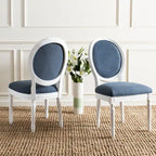 Chaise de salle à manger ovale dossier parisien, lot de 2 – Plusieurs coloris