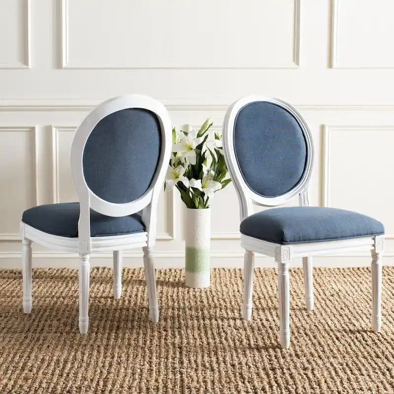 Chaise de salle à manger ovale dossier parisien, lot de 2 – Plusieurs coloris