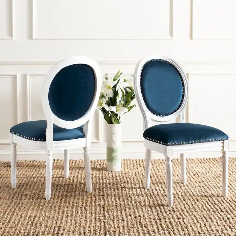 Chaise de salle à manger ovale dossier parisien, lot de 2 – Plusieurs coloris