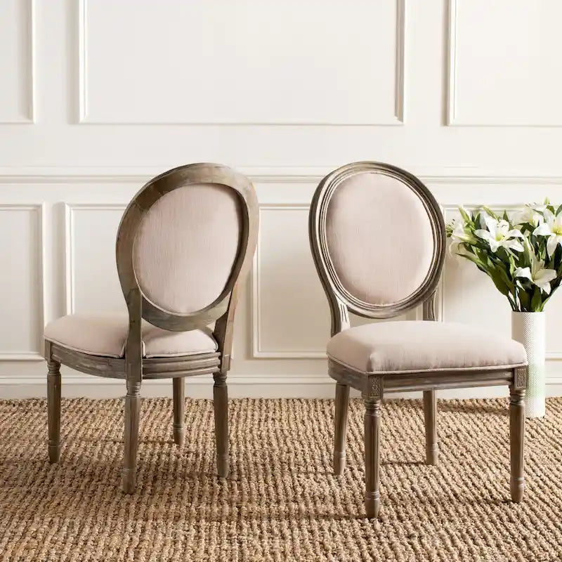 Chaise de salle à manger ovale dossier parisien, lot de 2 – Plusieurs coloris