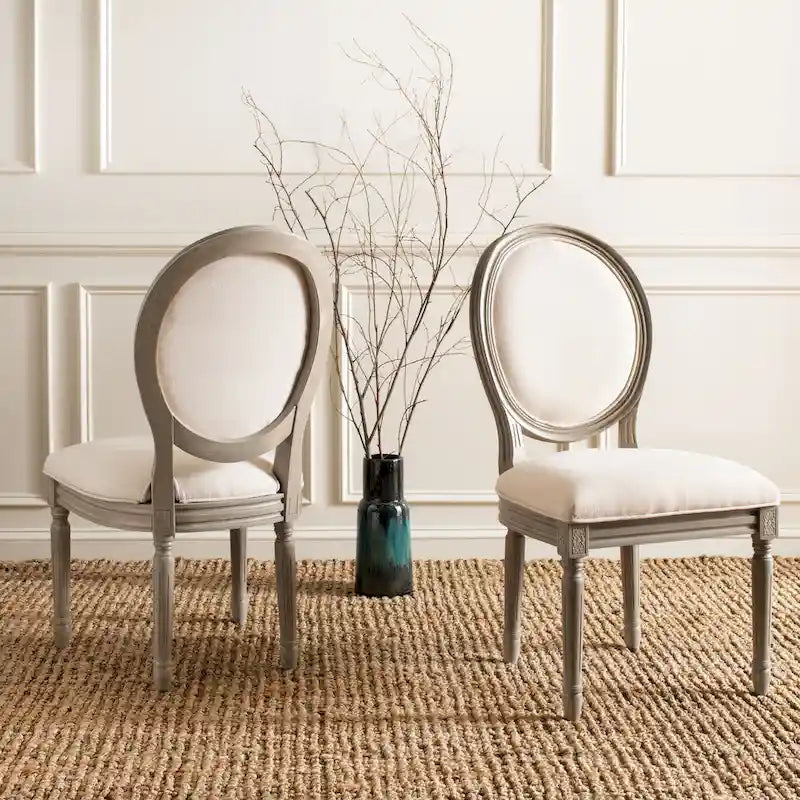 Chaise de salle à manger ovale dossier parisien, lot de 2 – Plusieurs coloris