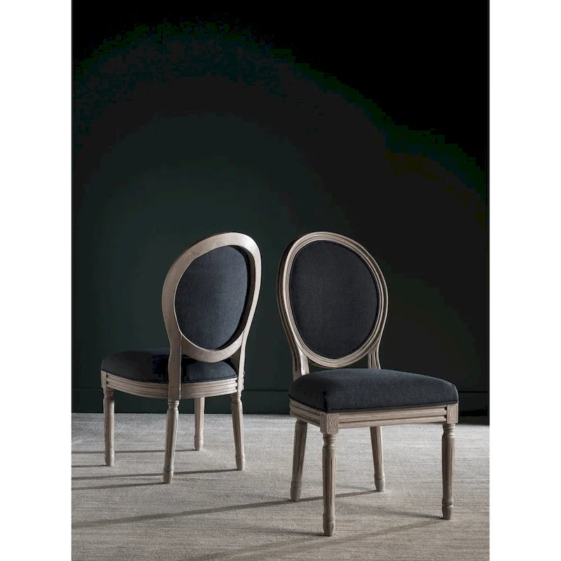 Chaise de salle à manger ovale dossier parisien, lot de 2 – Plusieurs coloris