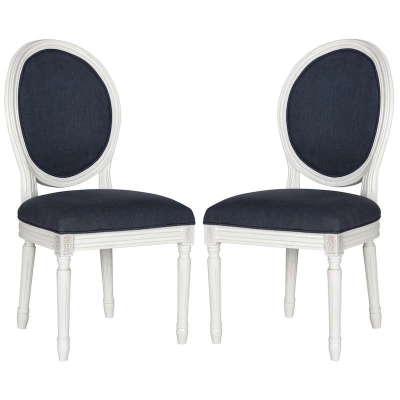 Chaise de salle à manger ovale dossier parisien, lot de 2 – Plusieurs coloris