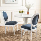Chaise de salle à manger ovale dossier parisien, lot de 2 – Plusieurs coloris