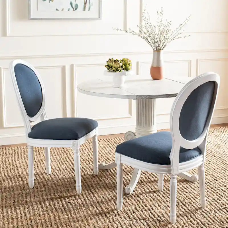 Chaise de salle à manger ovale dossier parisien, lot de 2 – Plusieurs coloris