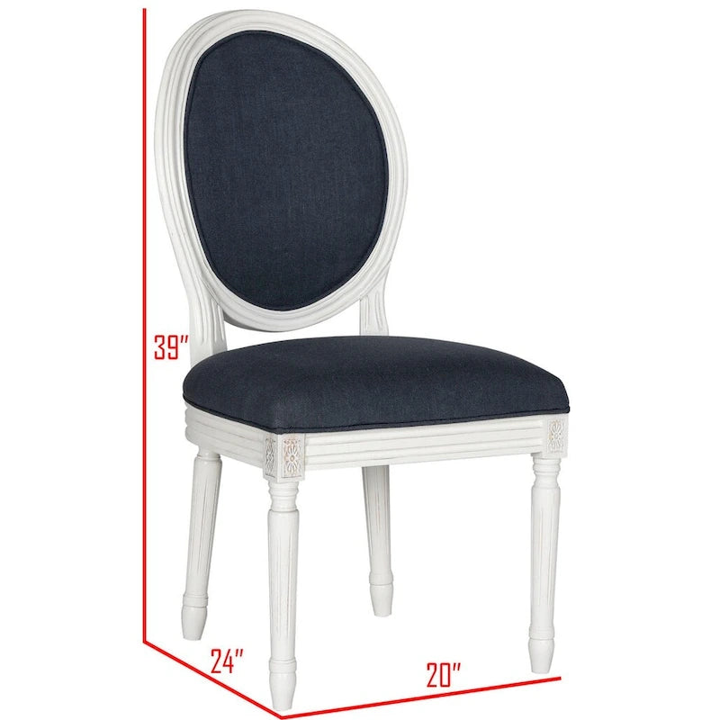 Chaise de salle à manger ovale dossier parisien, lot de 2 – Plusieurs coloris