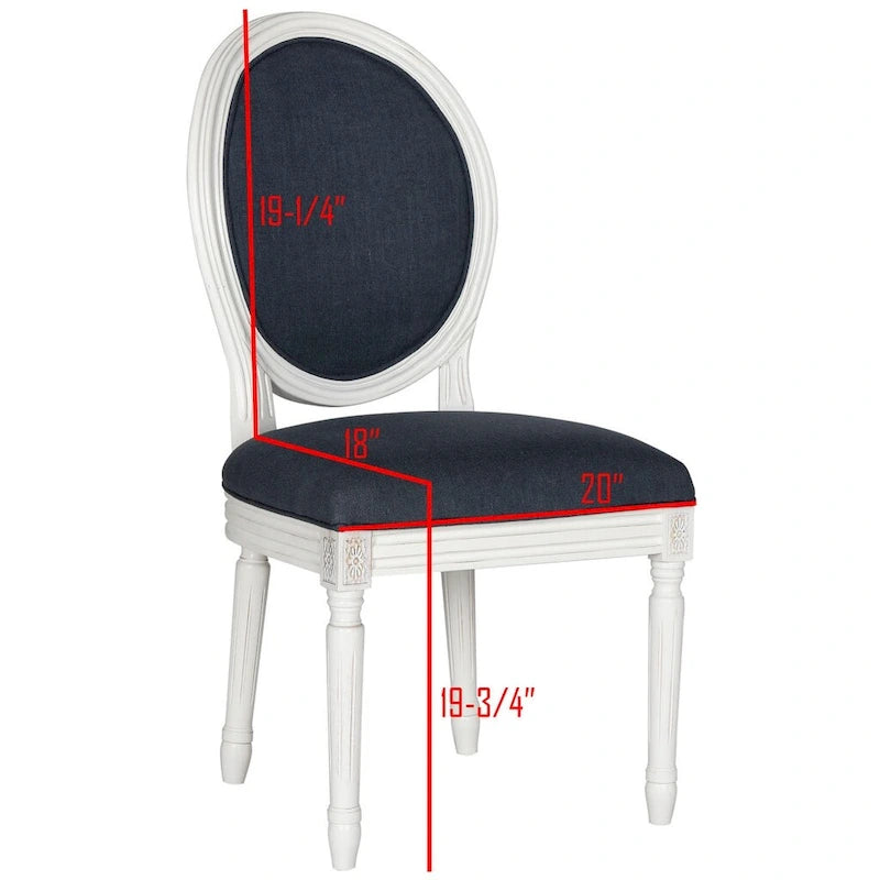 Chaise de salle à manger ovale dossier parisien, lot de 2 – Plusieurs coloris