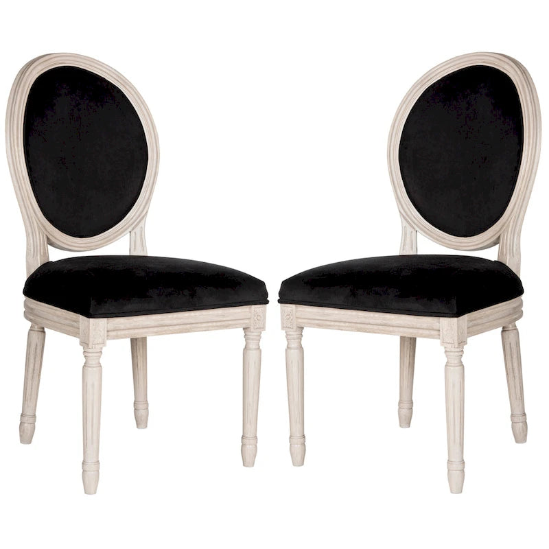 Chaise de salle à manger ovale dossier parisien, lot de 2 – Plusieurs coloris