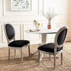 Chaise de salle à manger ovale dossier parisien, lot de 2 – Plusieurs coloris