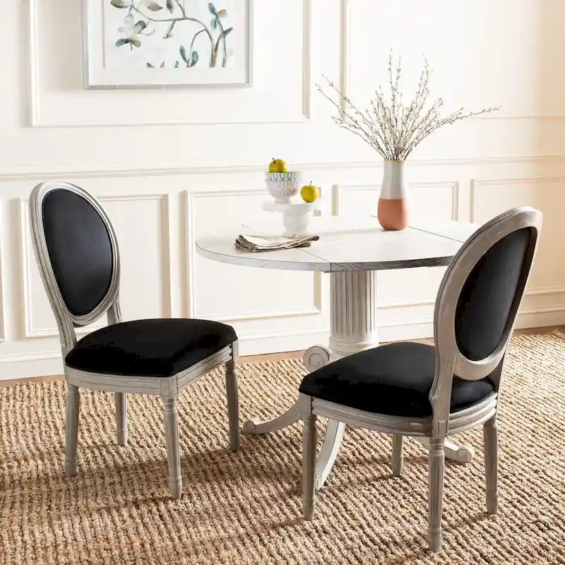 Chaise de salle à manger ovale dossier parisien, lot de 2 – Plusieurs coloris
