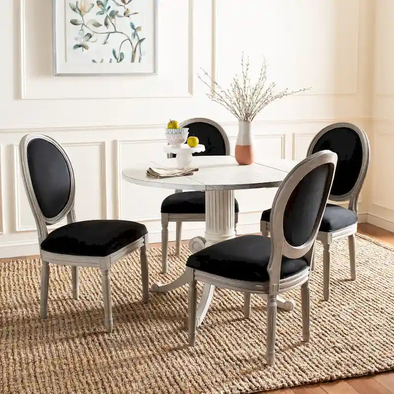 Chaise de salle à manger ovale dossier parisien, lot de 2 – Plusieurs coloris