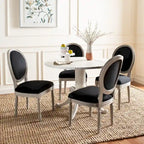 Chaise de salle à manger ovale dossier parisien, lot de 2 – Plusieurs coloris