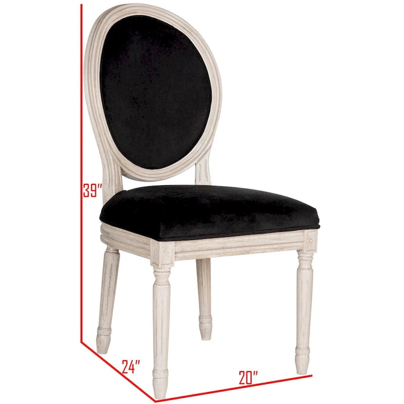 Chaise de salle à manger ovale dossier parisien, lot de 2 – Plusieurs coloris