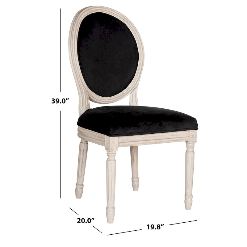 Chaise de salle à manger ovale dossier parisien, lot de 2 – Plusieurs coloris