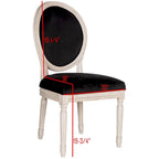Chaise de salle à manger ovale dossier parisien, lot de 2 – Plusieurs coloris